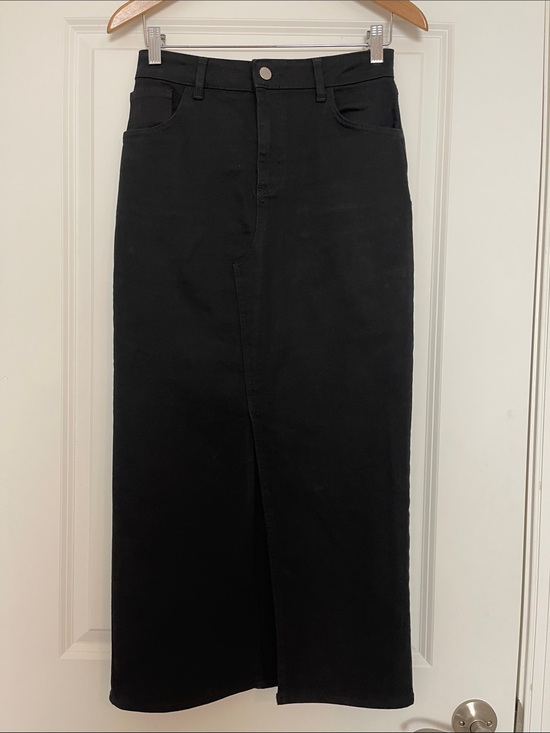 Mint Velvet Dresses & Skirts - Mint Velvet Black Denim Maxi Skirt Front Slit US 4 Fall